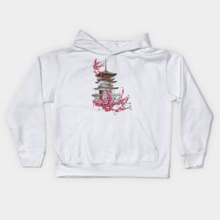 Pagode mit Sakura Kids Hoodie